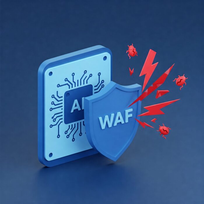 Blue shield with a red arrow coming out of it