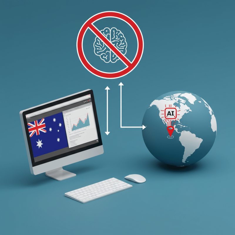 Computer and a globe with a no brain sign